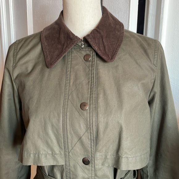 [J Crew] Waxed Cotton Belted Trench Coat - Picture 3 of 10